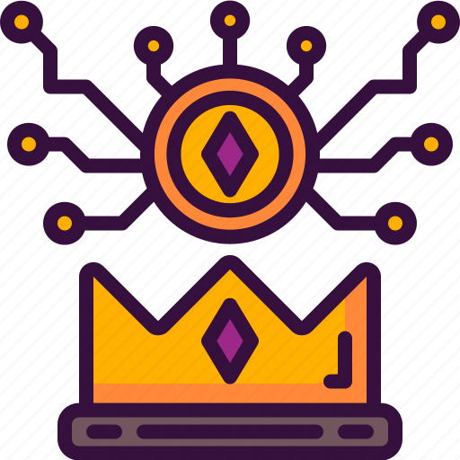 Crown, vip, pass, cryptocurrency, token, exclusive, coin icon - Download on Iconfinder
