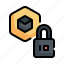 blockchain, lock, security, protect, secure, shield, protection icon 