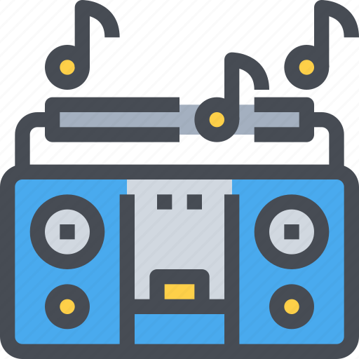 Boombox, cassette player, music, party, song, sound icon - Download on Iconfinder