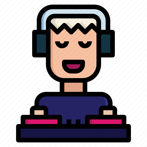 Dj, occupation, professions, and, jobs, club, party icon - Download on Iconfinder