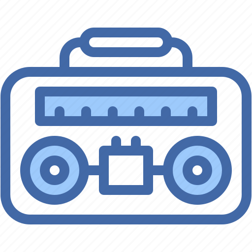 Music, tape, boom, box, radio, electronics, retro icon - Download on Iconfinder