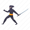 attack, ninja, person, sport