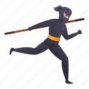 man, ninja, person, running, sport, weapon