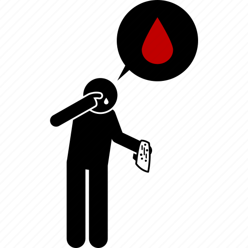 Bleeding, blood, nasal, nose, nosebleed, man, nostril icon - Download on Iconfinder