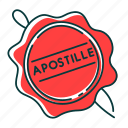 apostille, legalization, red, seal, stamp, validation, wax 