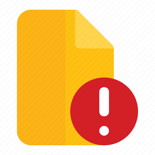 Page, failed, notice, problem, alert, file icon - Download on Iconfinder