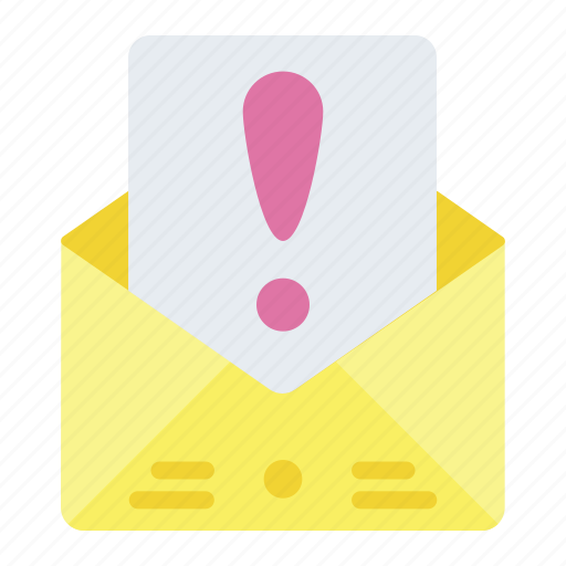 Warning, mail, notification, alert, attention, email icon - Download on Iconfinder