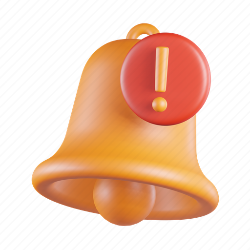 Bell, exclamation, christmas, alarm, danger, warning, attention 3D illustration - Download on Iconfinder