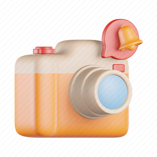 Camera, notification, photography, bell, alarm, alert, photo 3D illustration - Download on Iconfinder