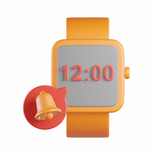 Smartwatch, notification, alarm, technology, iwatch, warning, watch 3D illustration - Download on Iconfinder