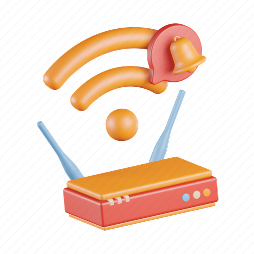 Wifi, notification, message, ring, mail, email, alert 3D illustration - Download on Iconfinder