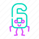 six, number, character, cute, font, funny