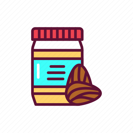Almond, nut, butter, jar icon - Download on Iconfinder