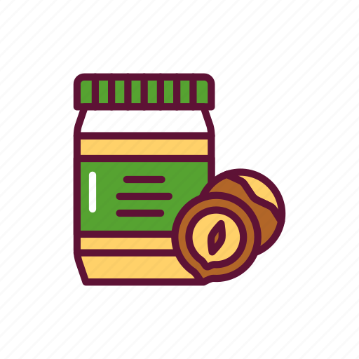 Hazelnut, nut, butter, jar icon - Download on Iconfinder