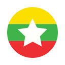 myanmar, asia, circle, country, flag, nation, national
