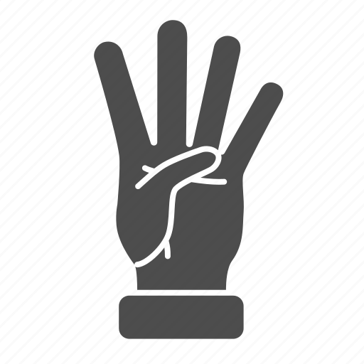 Four, hand, human, finger, count icon - Download on Iconfinder