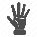 hand, gesture, finger, five, palm, human