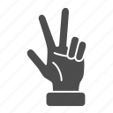 three, human, palm, hand, gesture, count, finger