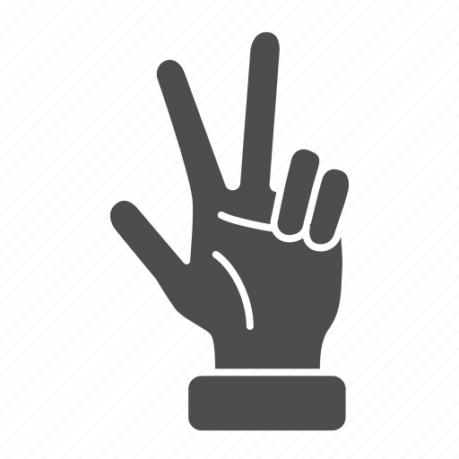 Three, human, palm, hand, gesture, count, finger icon - Download on Iconfinder