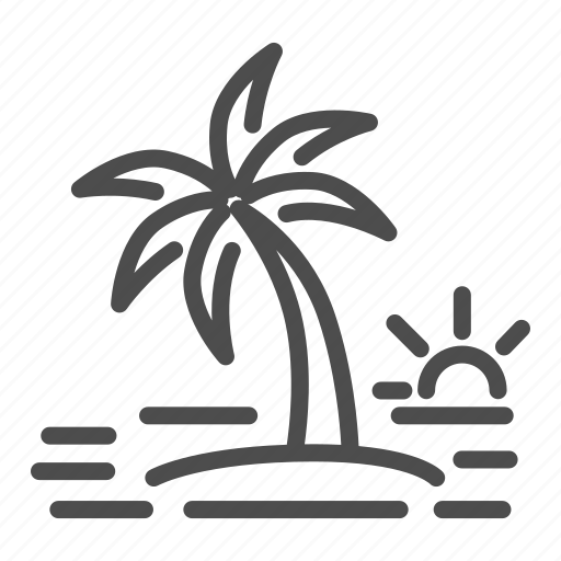 Palm, tree, summer, beach, island, sunrise, ocean icon - Download on Iconfinder