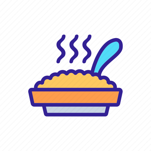 Full, healthy, hot, oatmeal, plate, porridge, spoon icon - Download on Iconfinder