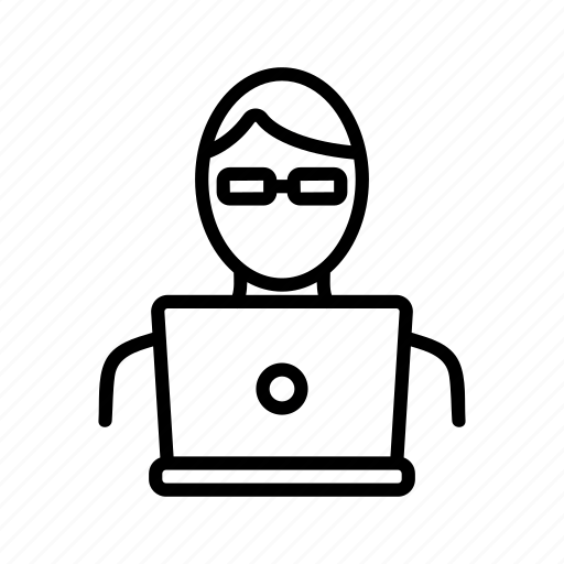 Concept, contour, drawing, illustration, man, occupation, programmer icon - Download on Iconfinder