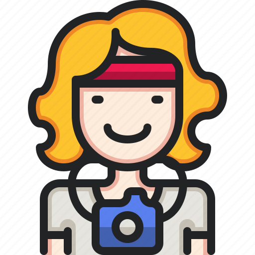 Photographer, professions, jobs, woman, camera icon - Download on Iconfinder