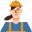 avatar, construction, female, occupation, service, woman, worker 