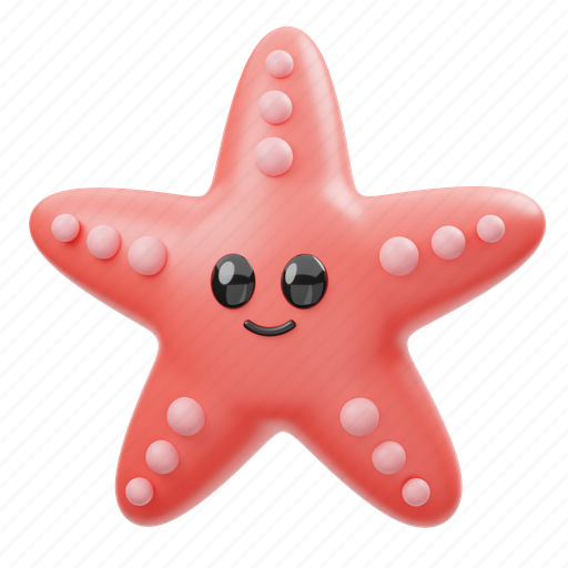 Star, fish, star fish, face, underwater, oceanlife, marine life 3D illustration - Download on Iconfinder