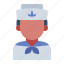 sailor, man, avatar, ocean, sea 