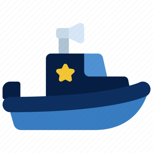 Police, boat, sea, ocean, security icon - Download on Iconfinder