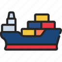 cargo, ship, ocean, boat, nautical