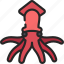 squid, cephalopod, mollusc, octopus, creature 