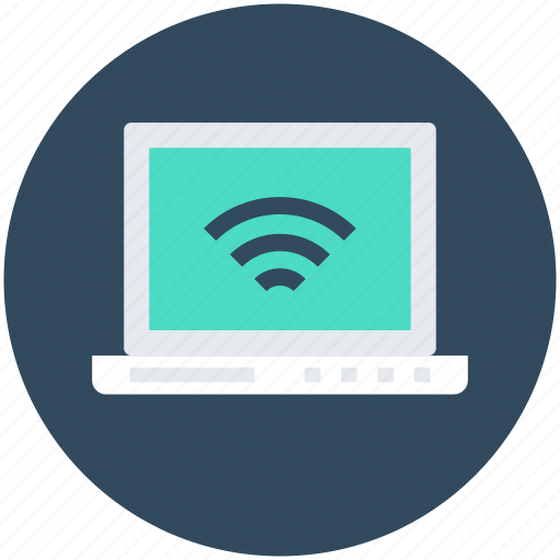 Internet connected, laptop, wifi connection, wifi signals, wireless internet icon - Download on Iconfinder