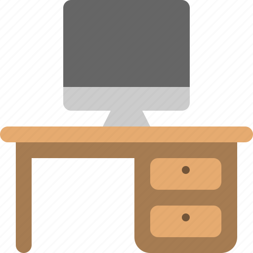 Computer, desk, meja kerja, office, table icon - Download on Iconfinder