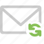 email, envelope, letter, message, refresh 