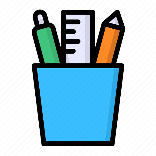 Case, pen, pencil, ruler, stationery icon - Download on Iconfinder