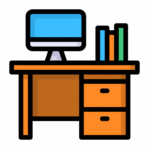 Computer, desk, desktop, monitor, table icon - Download on Iconfinder