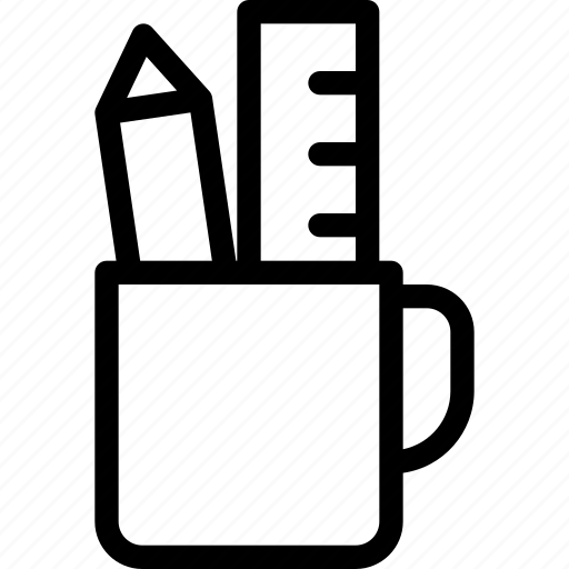 Cup, desk, mug, office, pen, stationery, tools icon - Download on Iconfinder