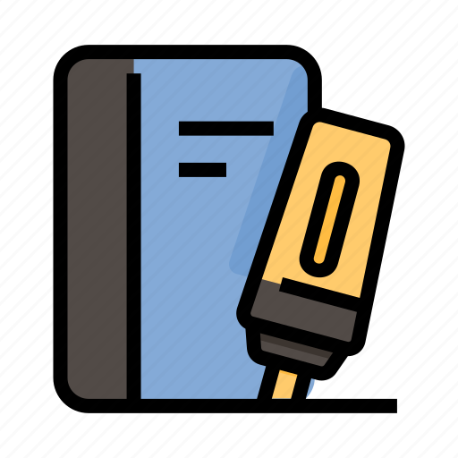 Office, highlighter, marker, underline, book icon - Download on Iconfinder