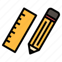 office, pencil, ruler, stationary, office material