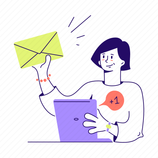 Received, letter, work, mail, email, communication, office illustration - Download on Iconfinder
