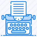 composing novel, copywriter, retro typewriter, typewriter, typing machine