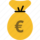 bag, euro, bank, cash, currency, finance, payment
