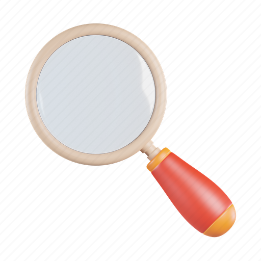 Magnifier, seo, zoom, explore, glass, magnifying, magnifying glass 3D illustration - Download on Iconfinder