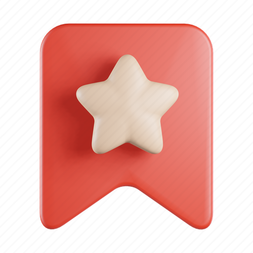 Bookmark, ribbon, favourite, like, star, heart, tag 3D illustration - Download on Iconfinder