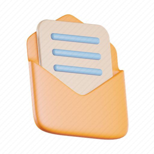 Envelope, open, email, communication, folder, message, send 3D illustration - Download on Iconfinder
