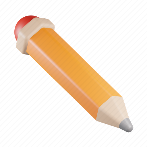 Pencil, drawing, writing, ruler, draw, edit, write 3D illustration - Download on Iconfinder