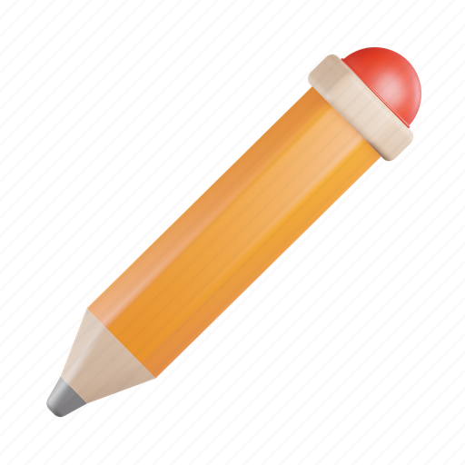 Pencil, drawing, writing, draw, edit, write, pen 3D illustration - Download on Iconfinder