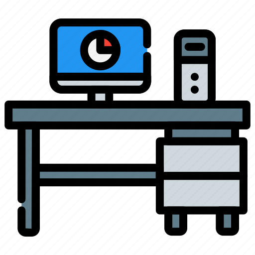 Computer, cpu, monitor, table, workbench icon - Download on Iconfinder